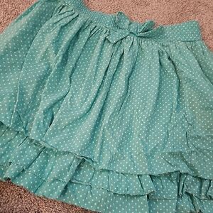 ❄️Cherokee Green Polka Dot Ruffled Mini Skirt #ZZ